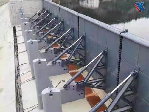 钢坝翻板闸门液压驱动自动启闭大跨度河道拦水闸价格