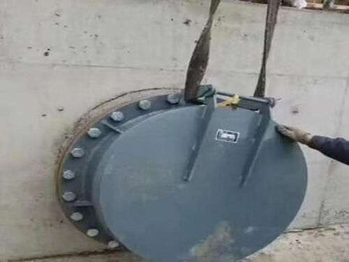 不锈钢304拍门：耐酸碱防腐蚀污水处理厂拍门（价格参考案例）整体外观 | 不锈钢 | 拍门整体结构展示