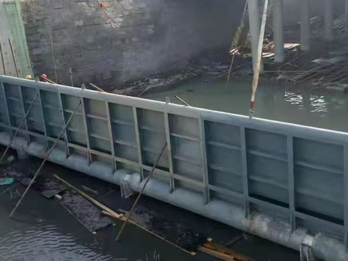 液压翻板坝自动泄洪防倒灌灌区供水液压坝批发产品实物图